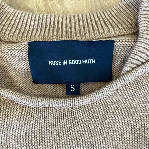 Rose In Good Faith Rugby Knit Sweater in Camel - Picture 4 of 11